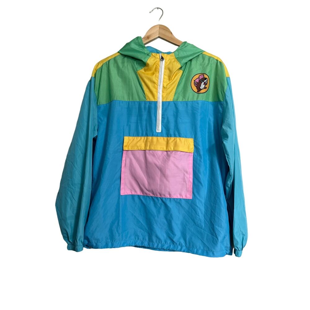 Buc-ee's Beaver Color Block Pastel Windbreaker XS